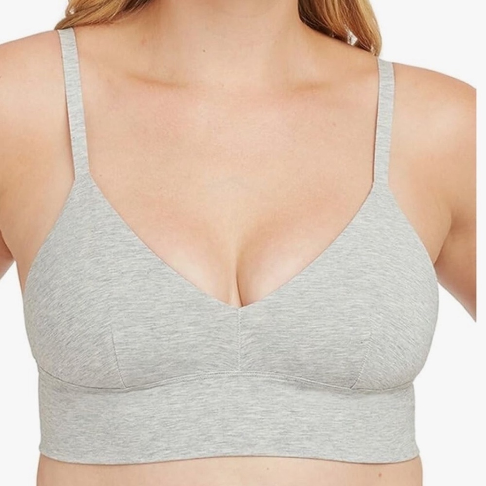 Lot of 4 SPANX Cotton Comfort Bralettes Heather Gray 30048R Extra Small NWT - Picture 2 of 5